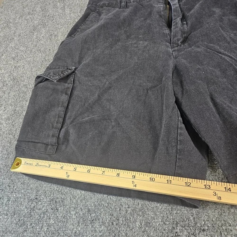 Banana Jack Mens Cargo Shorts Black Ramie Cotton Blend Size 34 Utility‎ Outdoor
